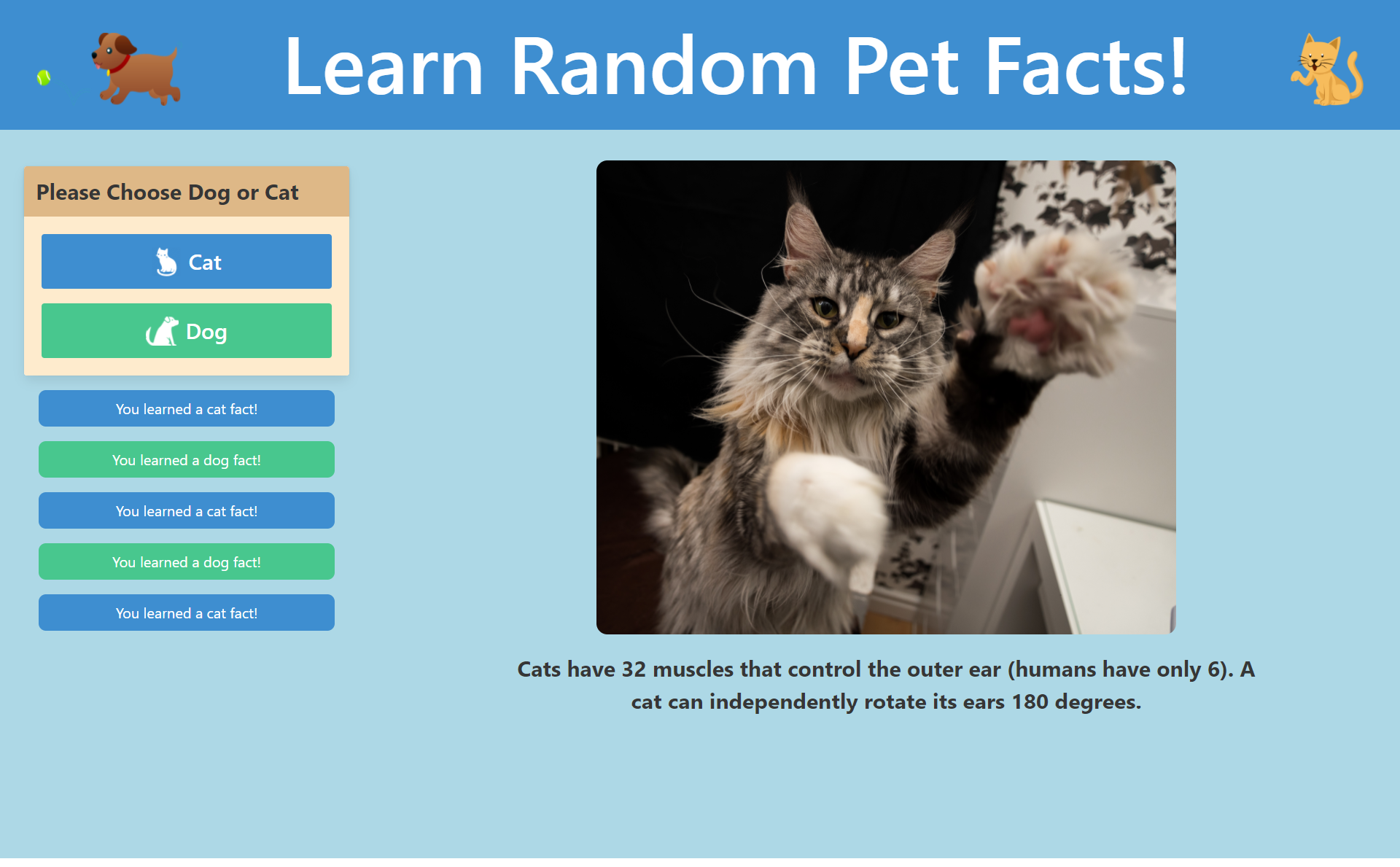 Picture of Dog and Cat Fact Generator 